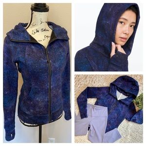 Lululemon Scuba Hoodie IV Sweatshirt Polar Lights Galaxy Thumbholes Zip Jacket